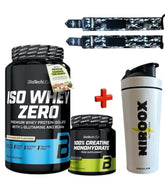 BioTech USA Iso Whey Zero 908g Creatin 300g laktosefreies Whey Isolat Bundle Muskelaufbau NirooX