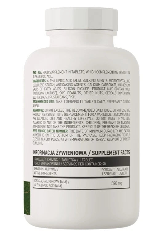 Alpha Liponsäure Alpha Lipoic Acid (ALA) 600 mg (590 mg), 90 Vege Tabletten - NirooX NutritionNirooX Nutrition