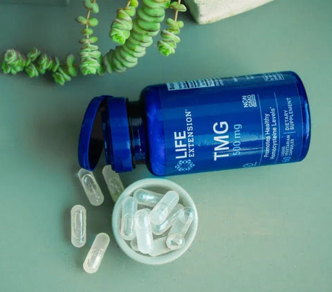 Life Extension TMG – 60 Flüssigkapseln | 1000mg Trimethylglycin für Herzgesundheit - NirooX NutritionNirooX Nutrition