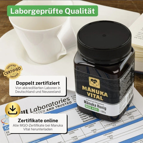 Manuka Vital Honig MGO 450+ 550+ 500g Neuseeland Premium antibakteriell NirooX