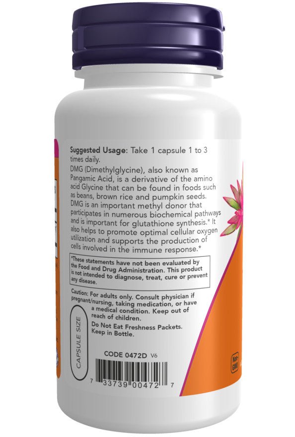 NOW Foods DMG N,N - Dimethylglycin 125mg 2x100 Kapseln | 200 Kaps - NirooX NutritionNirooX Nutrition