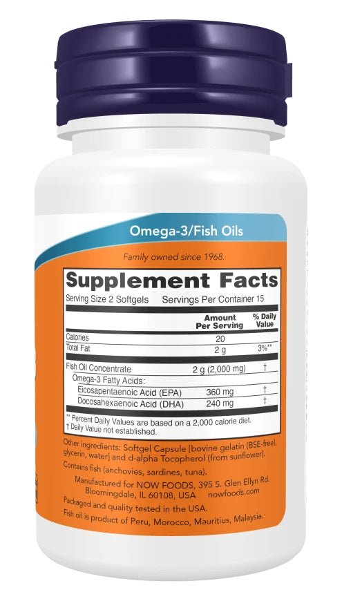 NOW Foods Omega-3 Molecularly Distilled Fish Oil - 3x 100 softgels / 300 softgel - NirooX NutritionNirooX Nutrition