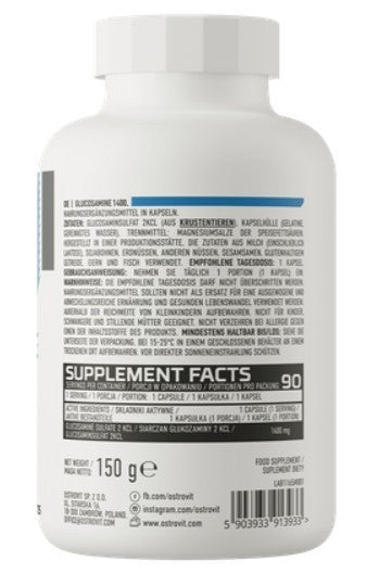 OstroVit Glucosamin 1400mg 90 Kapseln Gelenke Knorpel Gelenkgesundheit Kraftsport NirooX