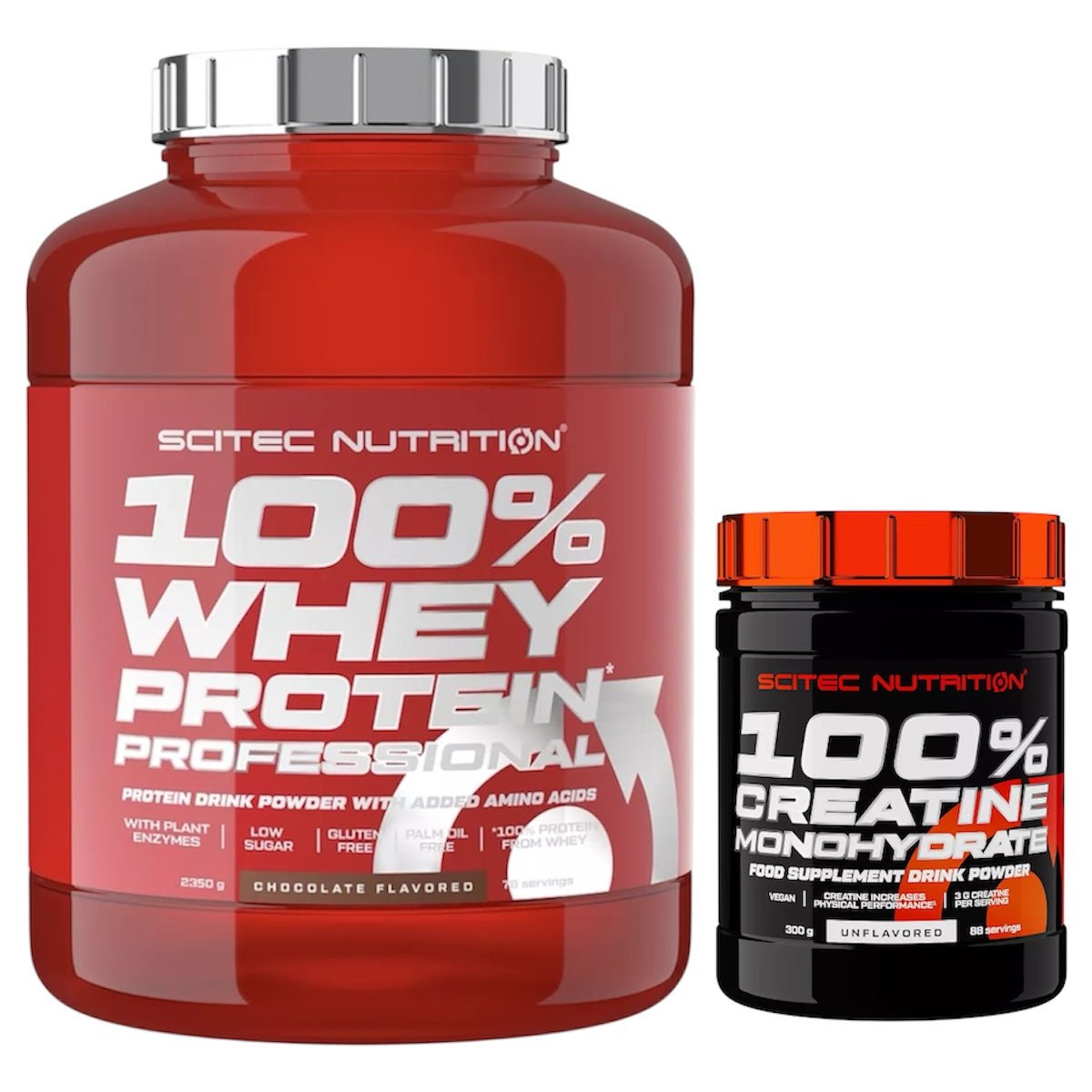 Scitec Nutrition Whey Protein Professional 2,35kg Creatine 300g Bundle Leucin Glutamin Enzyme Bonus