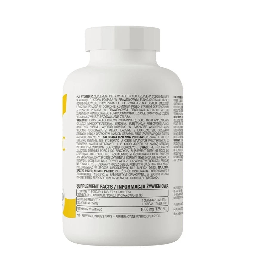 Vitamin C 1000 mg Ascorbinsäure Hochdosiert 180 Tabletten / 2 x 90 tab. - NirooX NutritionNirooX Nutrition